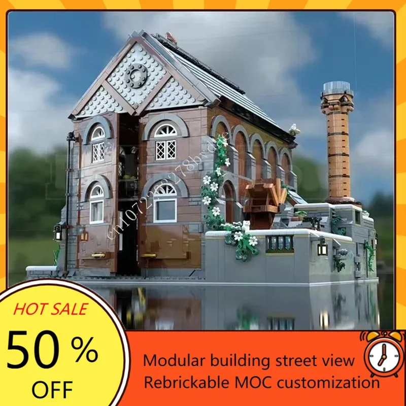 

4011 шт., модульная модель PumpHouse MOC, креативная модель с видом на улицу, головоломка на заказ, архитектура, сделай сам, образование, сборная модель, игрушки, подарки