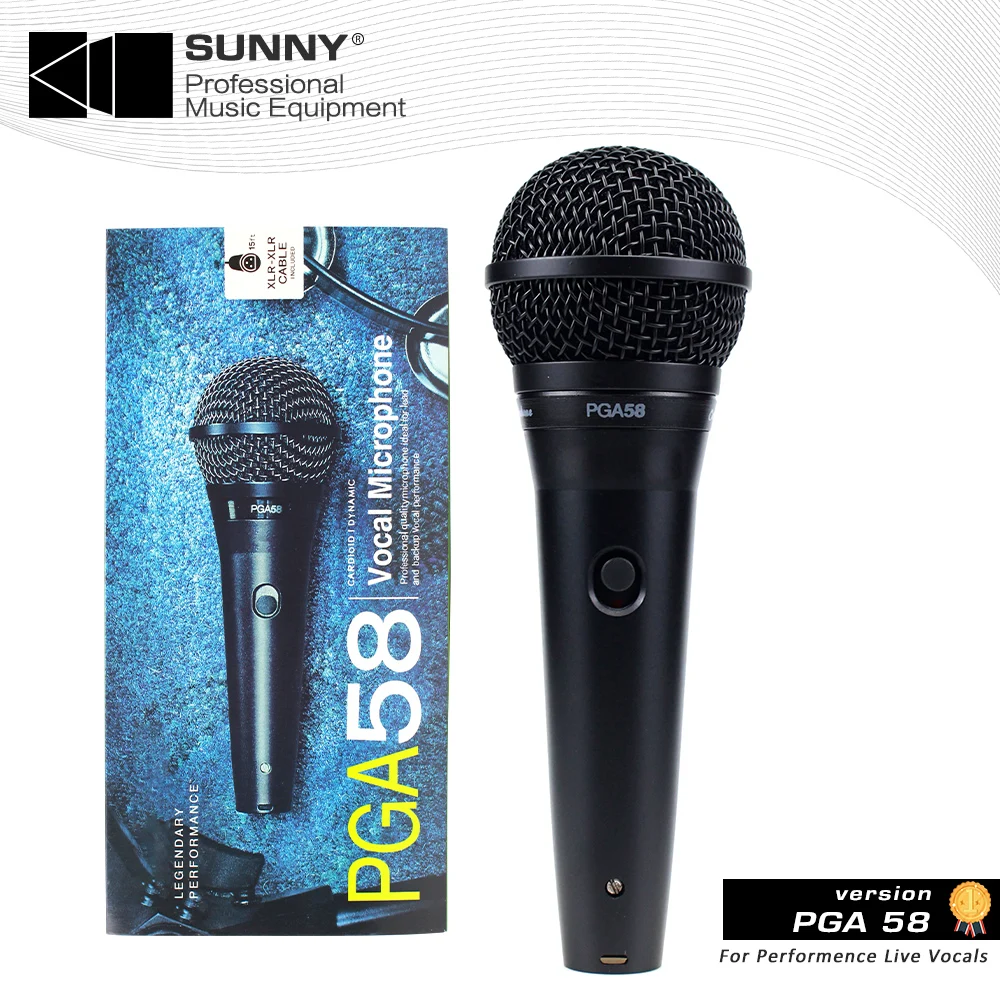 Top Quality PGA58 PGA 58 Handheld Wired Dynamic Cardioid Live Vocal wired Microphone with XLR Audio Cable For shure microphone