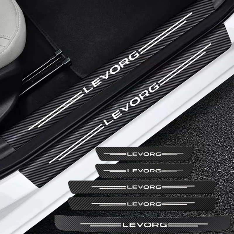 Auto Carbon Fiber Decals Stickers Car Door Threshold Scuff For Subaru LEVORG Accessories