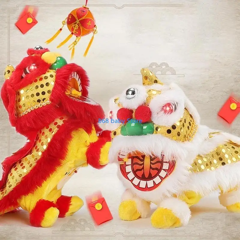 29ee Electric Lion Tancing Toy Musical Plüsch Tier lustiges Walking für Puppen -Interaktives elektronisches Geschenk für 3 4 5