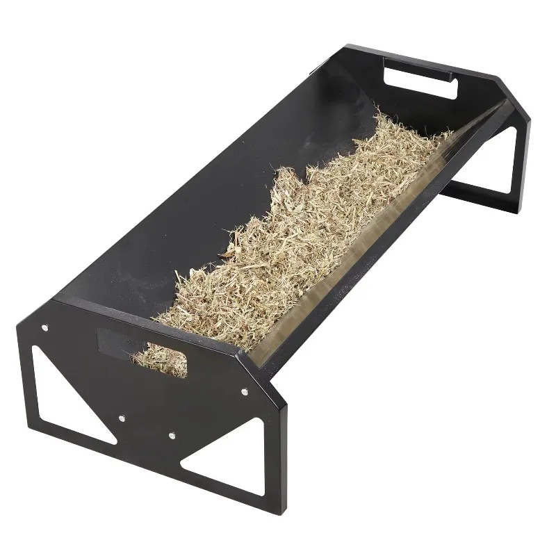 

45 Gallon Oat Feeder for Cow Detachable Large Capacity Livestock Deeper Feeding Pan Metal Pasture Horse Feeder