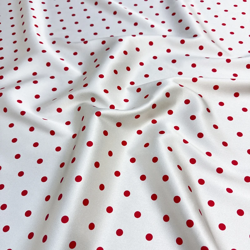 Wave Point Natural Material Silk Fabric for Dress Shirt R Elastic Crepe Twill Fabrics By The Meter Diy Sewing Cloth Wholesale