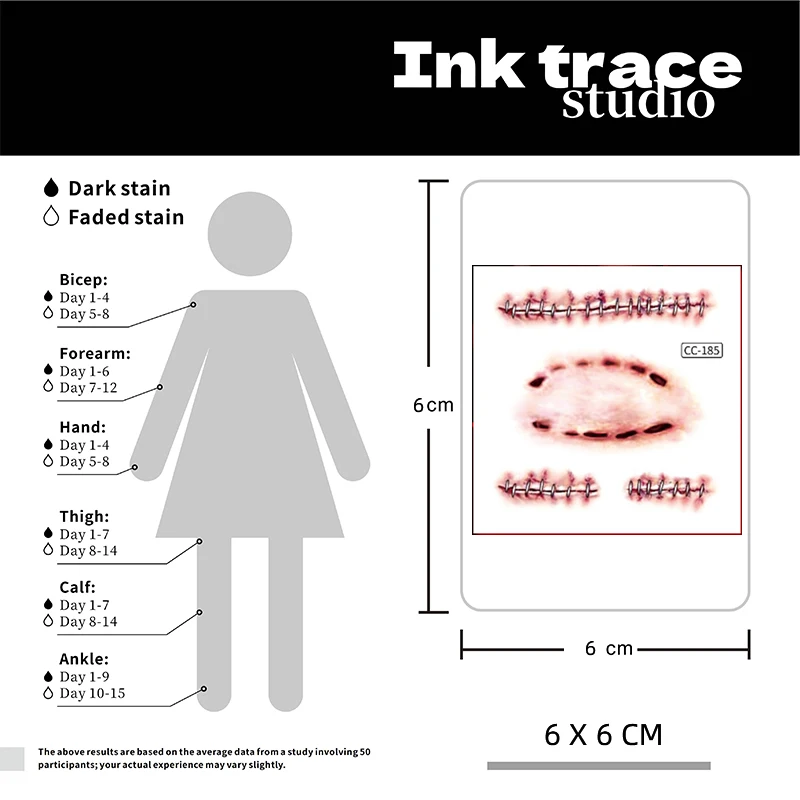 1-5PCS New Halloween Waterproof Tattoo Stickers Party Festival Terror Scar Temporary Body Art Decals for Adults And Kids
