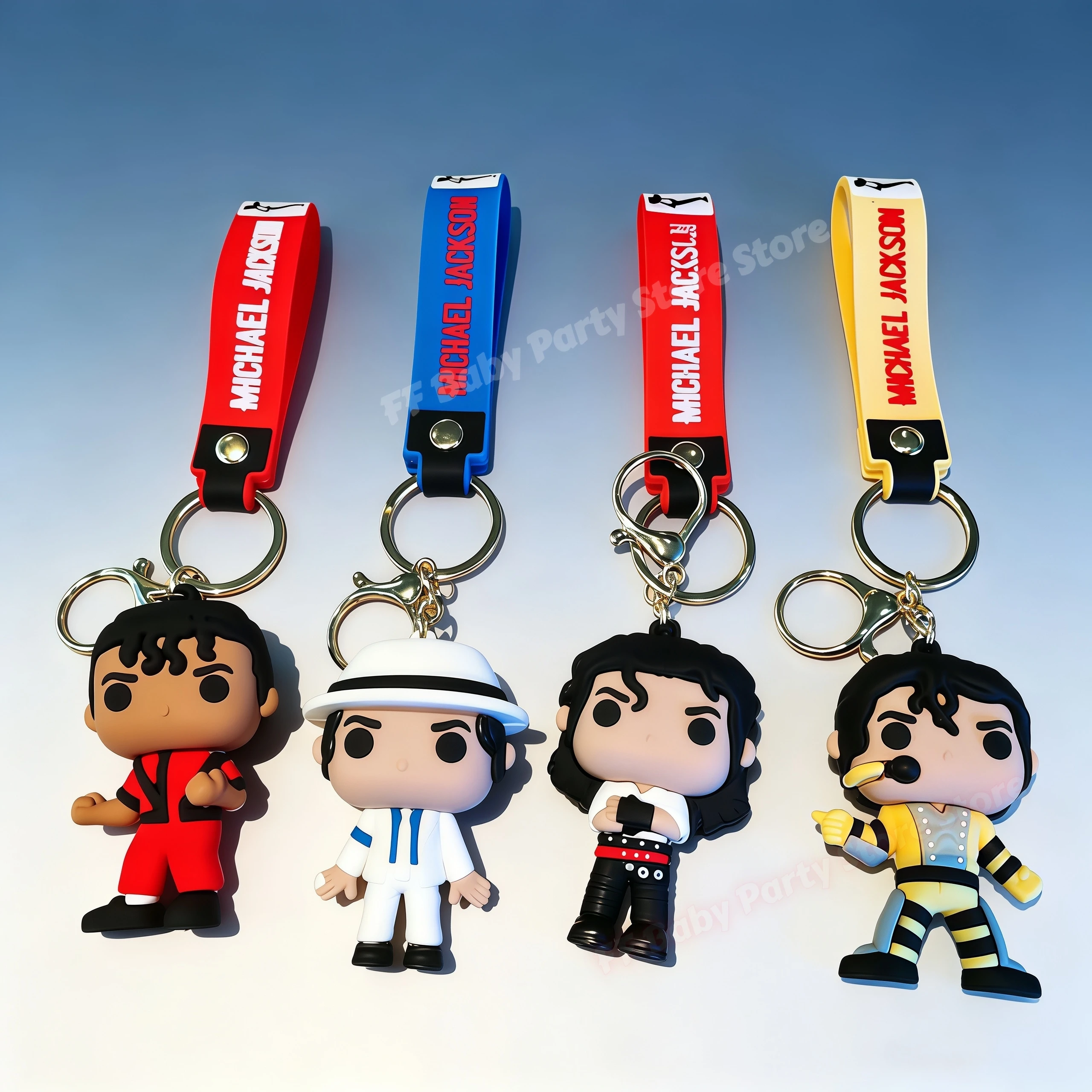 MJ Keychain Music Idol Doll Machine Key Chain Handbag Pendent Birthday Surprises Gifts for Birthday Guests Party Supplies Favor