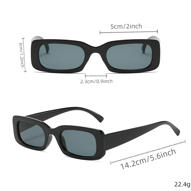 Black Square Sunglasses Men Rectangle Small Sun Glasses Male Retro Black Lens Driving Fishing Oculos UV400 image 6