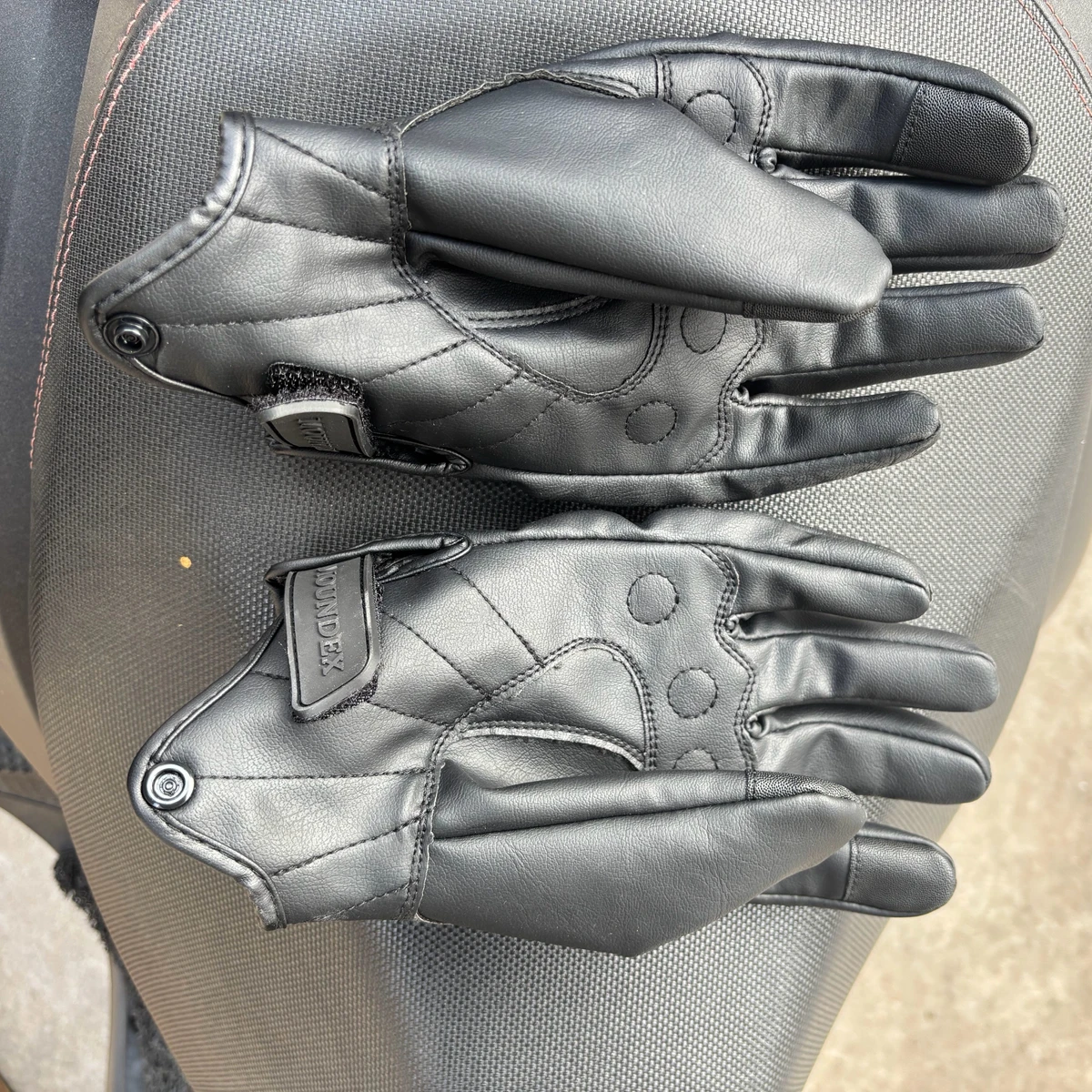 Motorradhandschuhe, Retro-Handschuhe, perforiert, atmungsaktives Leder, schwarz, Sommer, Winter, Moto, Racing, Radfahren, Motocross, Bike, Knight Cool – Detail 7