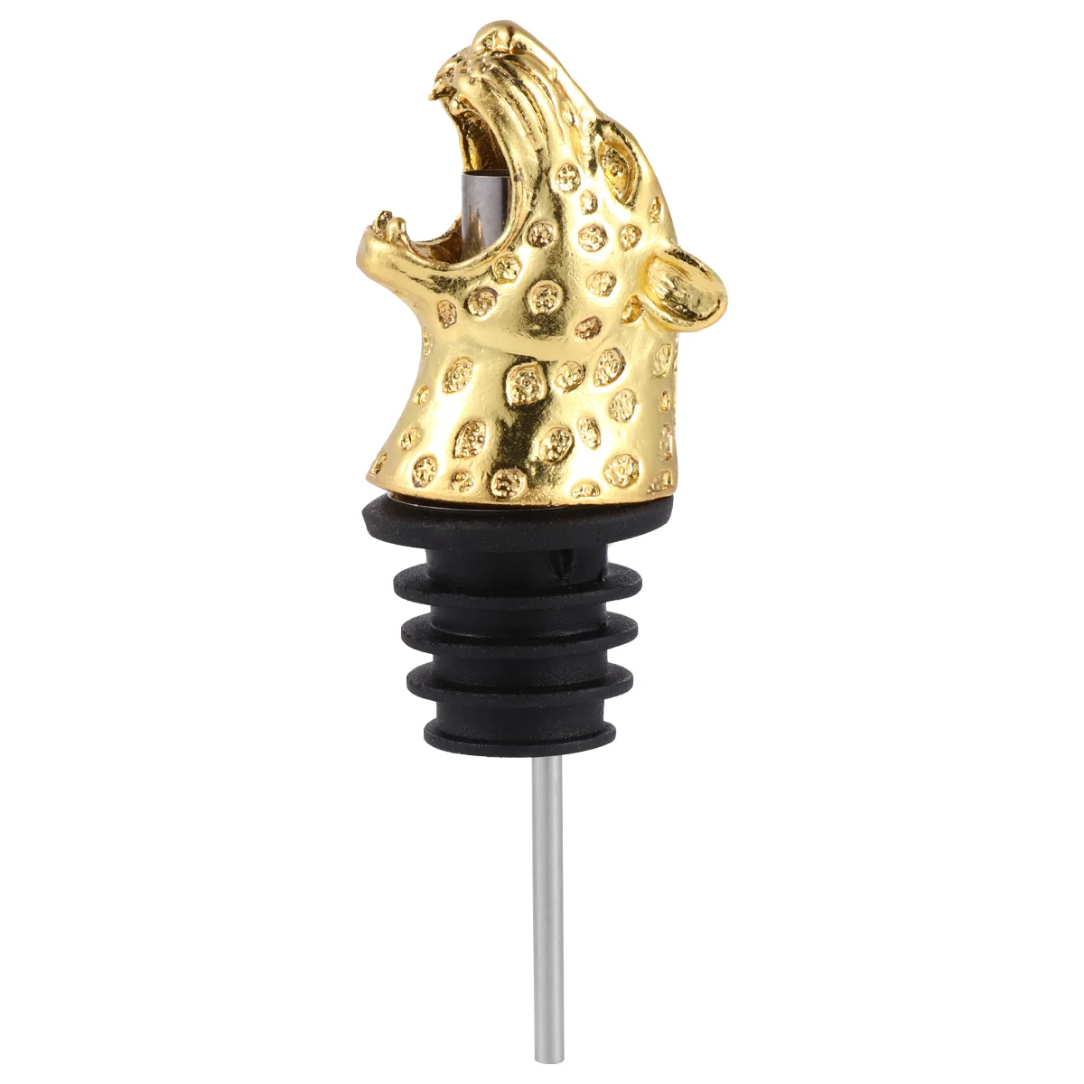 

Leopard Head Shaped Pourer Premium Alloy Safe Lightweight Party Beverage Accessories Bottle Stoppers Kitchen Dining