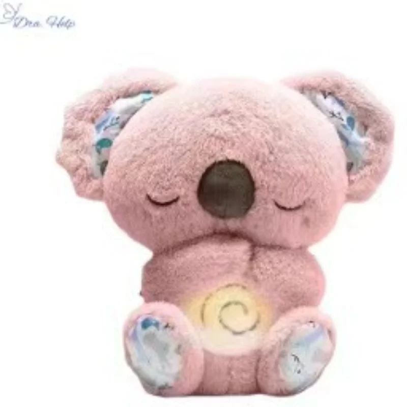 Leuke Koala babygeluidsmachine met muziekverlichting Ritmische ademhaling Beweging Comfortpop Pluche knuffeldier voor pasgeboren baby's