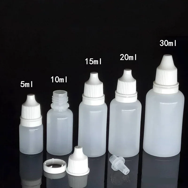 

2ml 5ml 10ml 15ml 20ml 30ml 50ml Empty Plastic Refillable Eye Drop Bottle Perfume Essential Oil Water Dropper Container