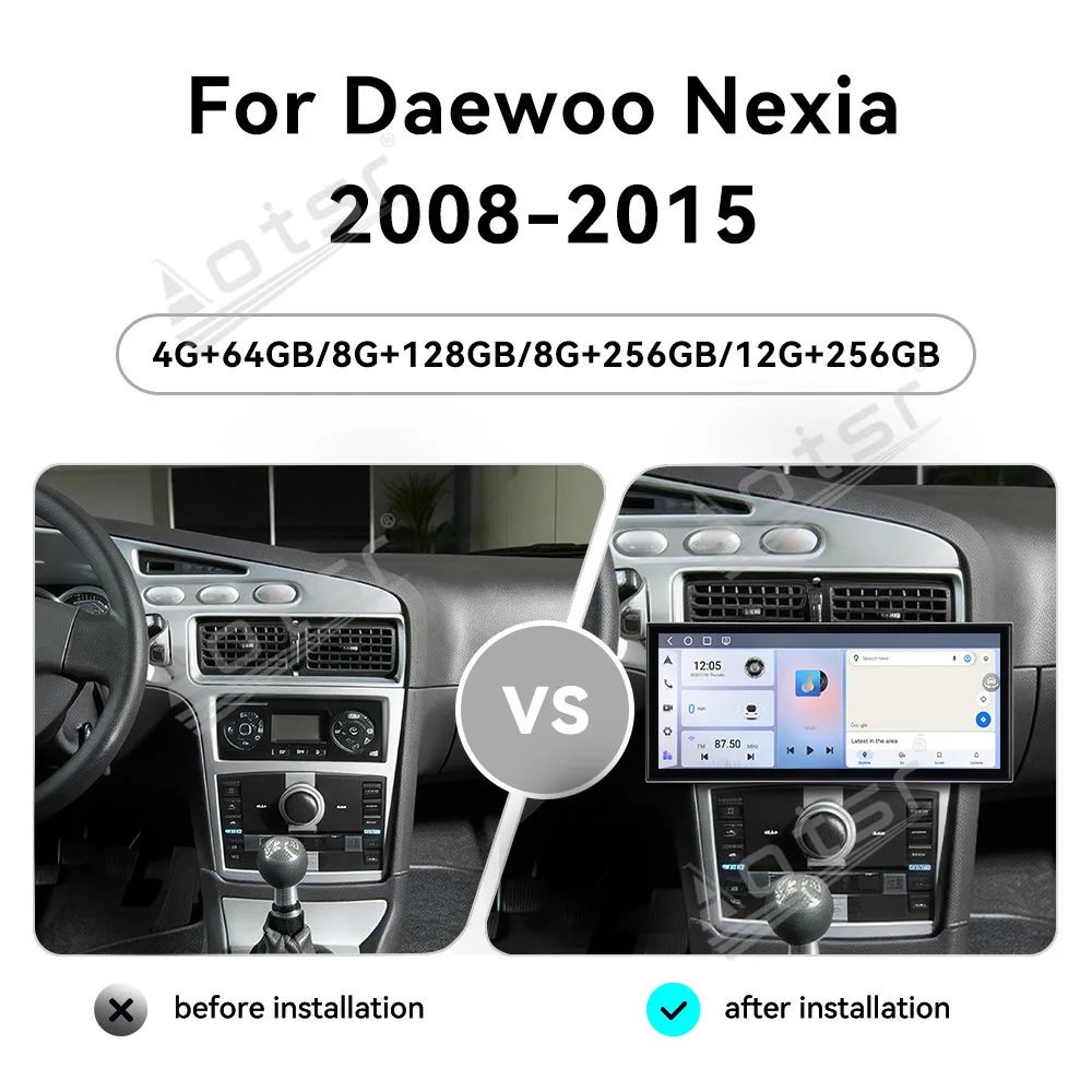 

Для Chevrolet Daewoo Nexia 2008-2015: Автомагнитола Android 15 с экраном 15.8'', мультимедийный видеоплеер, GPS-навигация, Carplay, DSP, Bluetooth