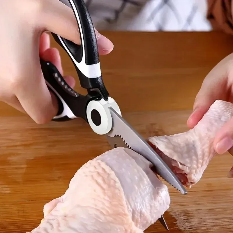 Multifunctional Scissors Kitchen Stainless Steel Scissors Chicken Bone Meat Fish Killing Dedicated Household Gadgets Scissors