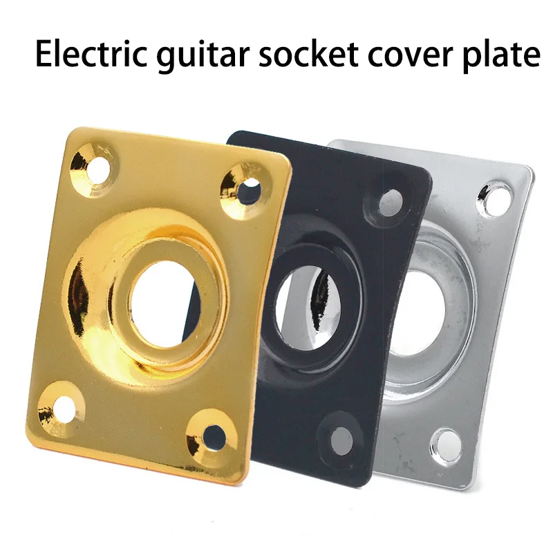 Chrom-Klinkenplatte, kompatibel mit Les Paul LP Tele Style E-Gitarre, Bass, gebogene, versenkte, rechteckige Ausgangs-Klinkenplatte – Detail 1