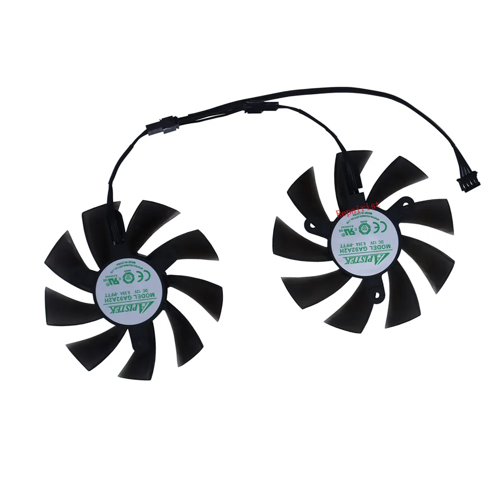 GPU Video Card Fan Graphics Cooler For ELSA RX 580 8GB RX588 2048SP,2Pcs/Set,PLA09215B12H,GA92A2H