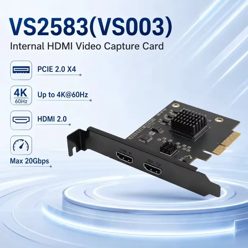 AP01 for PCIe 2.0 X4 Capture Card 4K60 HDMI2.0 Input Loopout YUY2 Single Dual Triple Mode PCI Internal Video Capture view 3