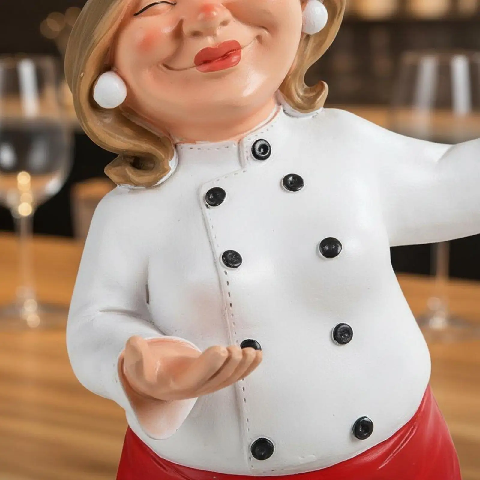 Chef Figurine Vino Rack Handmade Chef Vino Bottle Holder Nordic House Decoration for Chefs, Restaurant, Dining Room, Cafe