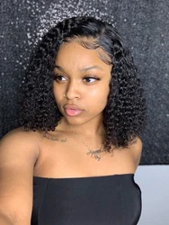 5X5 Lace Front Human Hair Wigs Deep Wave 180 Density Pre Plucked Short Bob 13X4 Lace Frontal Brazilian Human Hair Wigs For Woman
