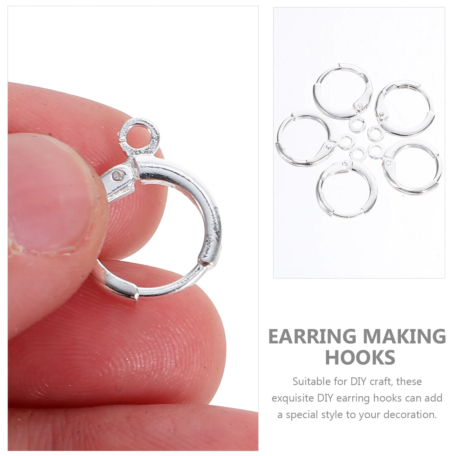 

30Pcs Metal Earring Hooks Easy Use Smooth Texture DIY Handmade Jewelry Making Supplies for Dangle Earrings Earring Hooks