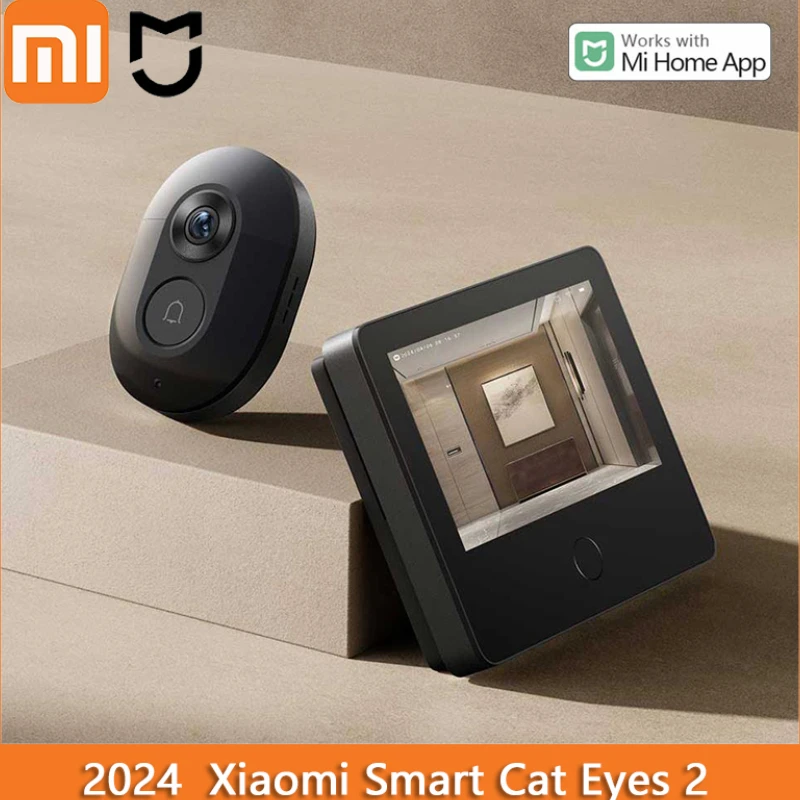 Xiaomi Smart Cat eye 2 WiFi Wireless Camera Video Peephole Doorbell 3MP HD Infrared Night Vision 180 Wide Nngle For Mi Home APP