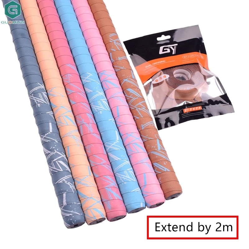 2 متر بولي PU مطاطا تمديد عدم الانزلاق امتصاص العرق حزام الطباعة مقبض لف حزام لف تمديد الصيد رود العصابة الرجال