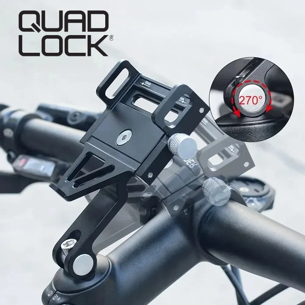 

QUAD LOCK MTB Phone Mount Stand Bicycle Holder 270° Rotatable Aluminum Adjustable Bike Phone Holder Non-slip