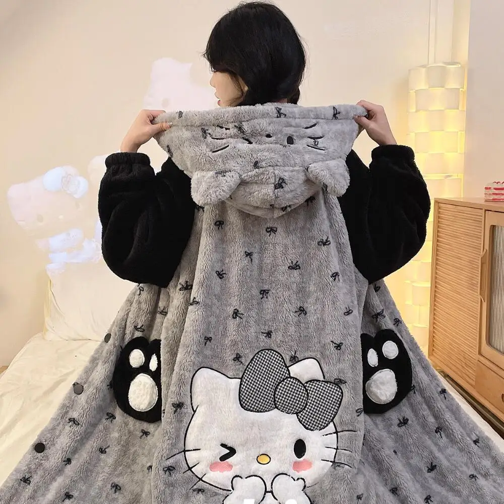

2026 Women's Cute Warm Plush Sleepwear Pajama Sets Ladies Soft Cozy Nightwear Casual Home Wear Autumn Winter Comfortable Snug
