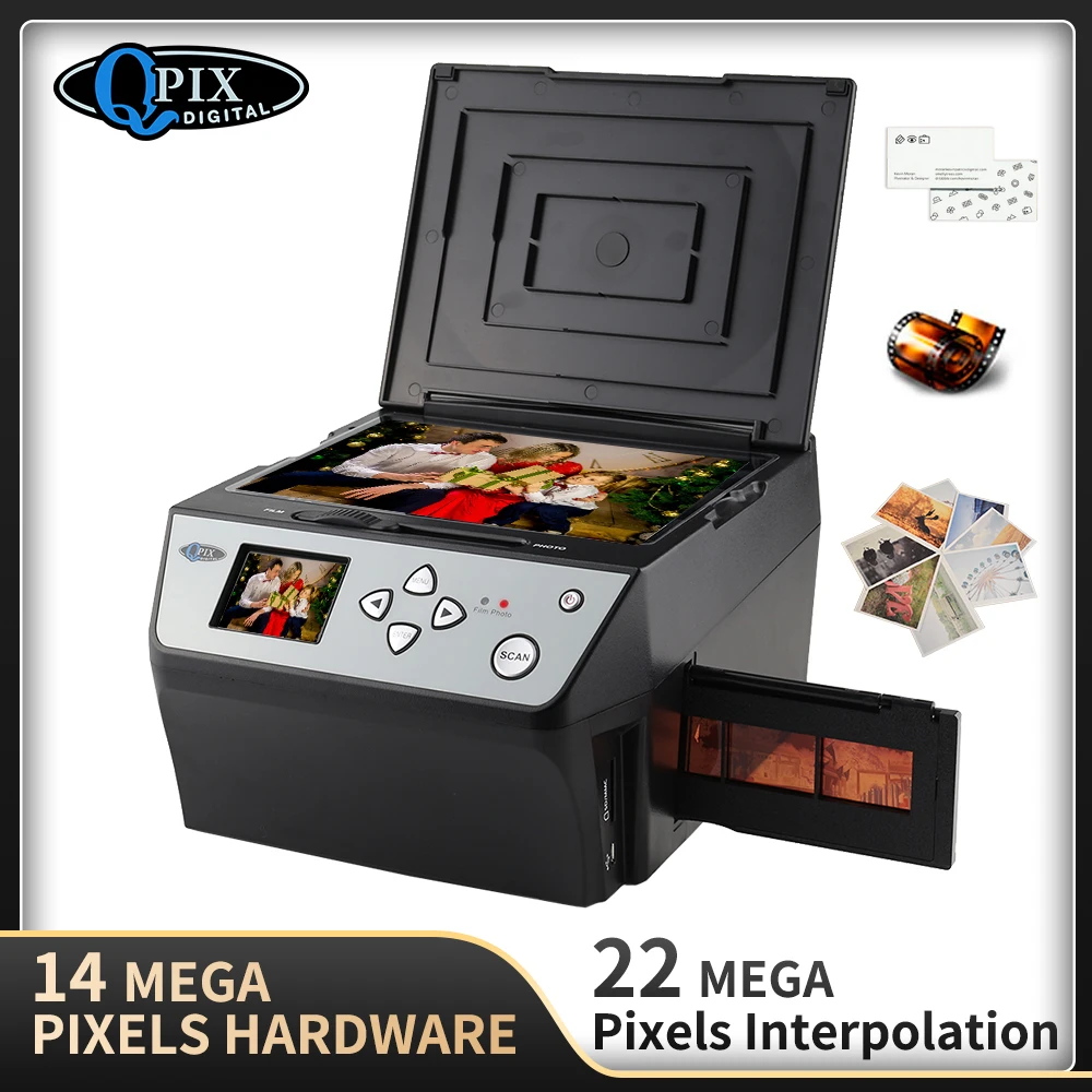 Digital Film Scanner 22 Mega Pixels em Combo 135 Conversor Negativo Foto 35 mm Cartão de Visita