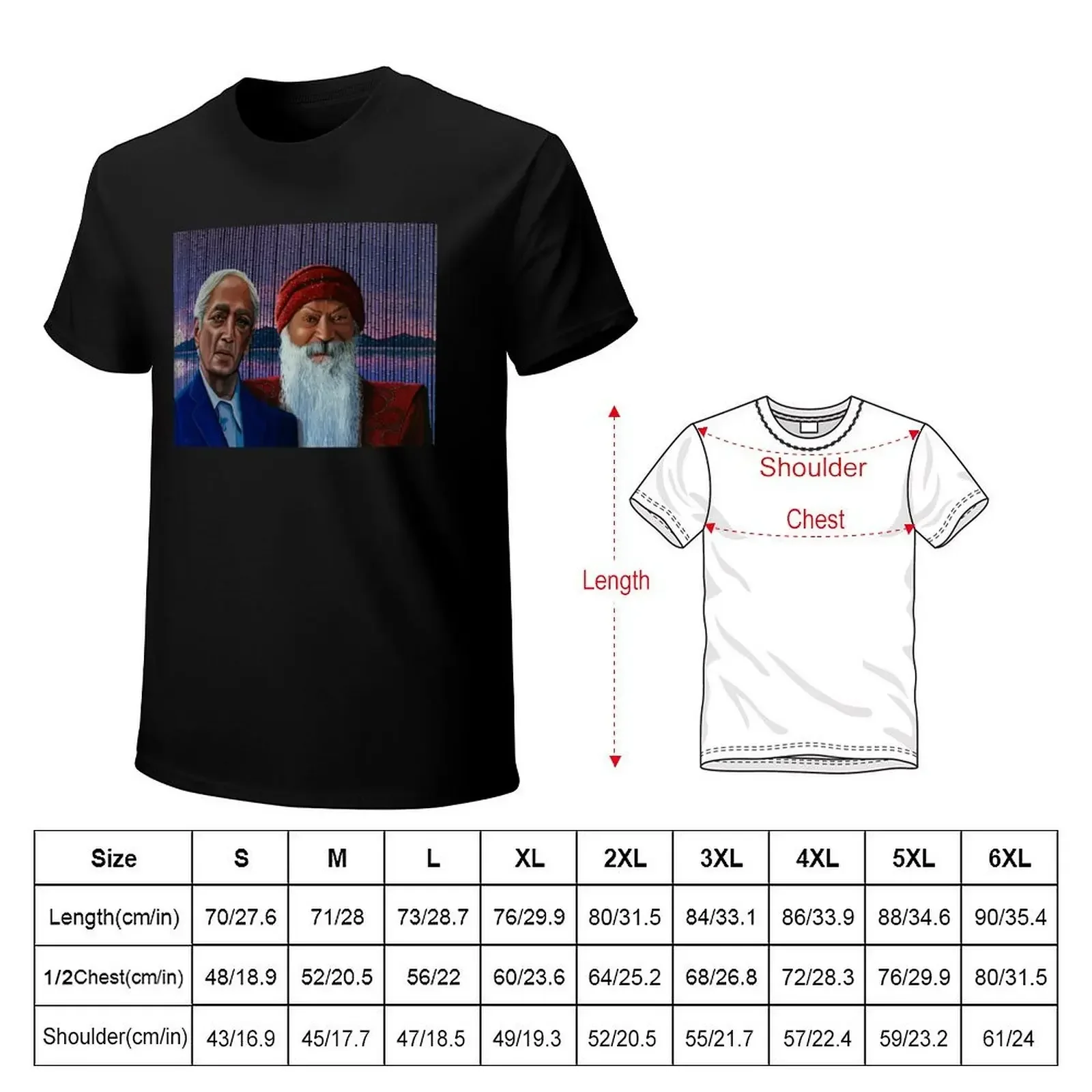 Krishnamurti and Bhagwan T-Shirt anime stuff graphic shirts mens tall t shirts