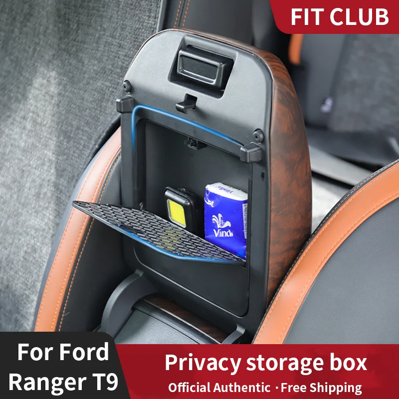 1 stücke Armlehne versteckte Behälter für Ford Ranger T9 2023 2024 Organizer Tablett für Mittel konsole Aufbewahrung sbox Handlauf Box Partition abs