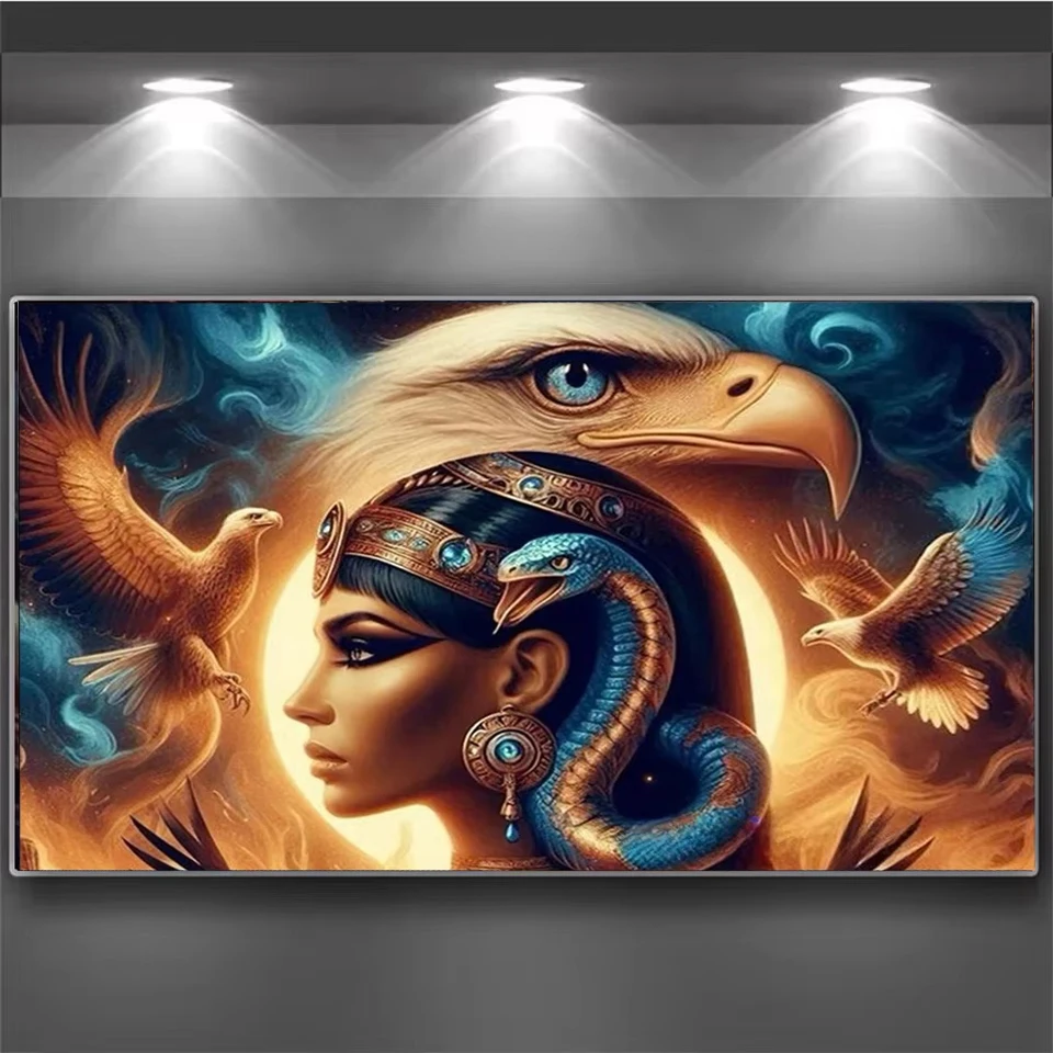 

Full Diamond Painting Egyptian Queen Snake Eagle Picture Of Rhinestone DIY 5D Embroidery Diamond Mosaic Puzzle Home Art Gift