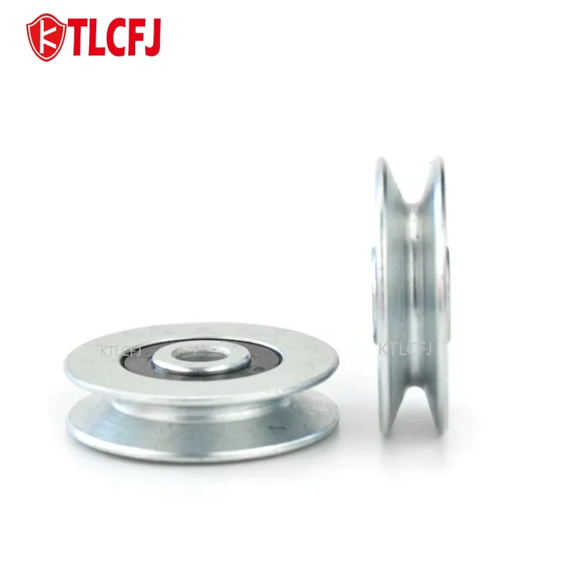 KTLCFJ 6*33*8mm Guide Pulley Metal Pulley Bearing Mechanical Galvanized Anti-rust Channel Steel Wire Groove Passing Wire Pulley