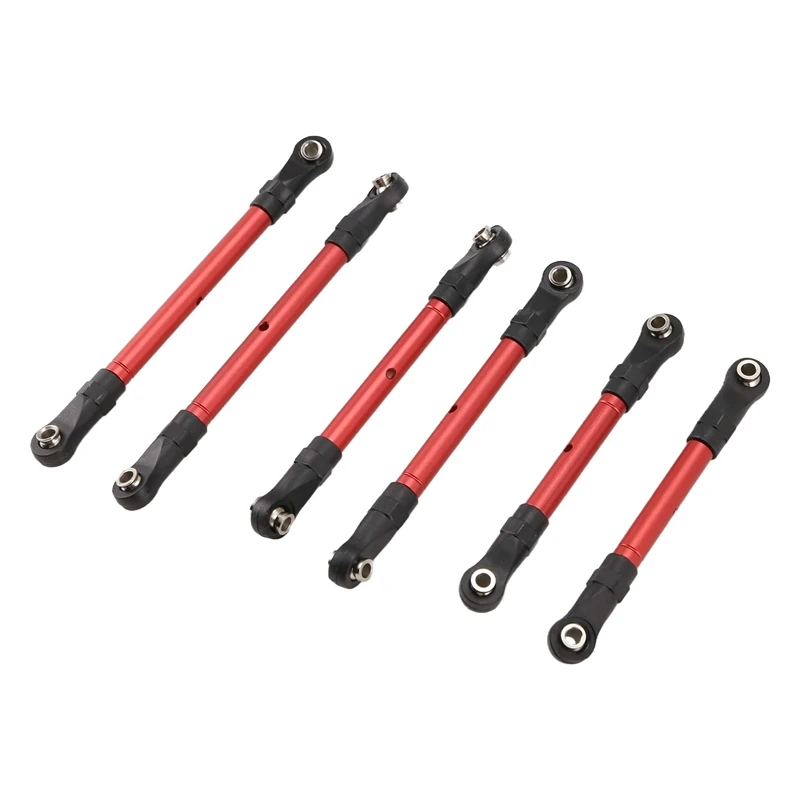 Adjustable Front & Rear Pull Rod Link Tie Rod Steering Rod for Slash/Hoss/Rustler/Stampede/4x4 Huanqi727 Red