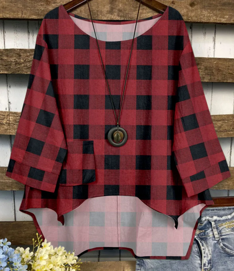 

Nice 2025 Woman Women's Clothing Summer Tops Fashion Round Neck Pocket Solid Color Irregular T-shirt Women's Shirt Ins T-Shirts