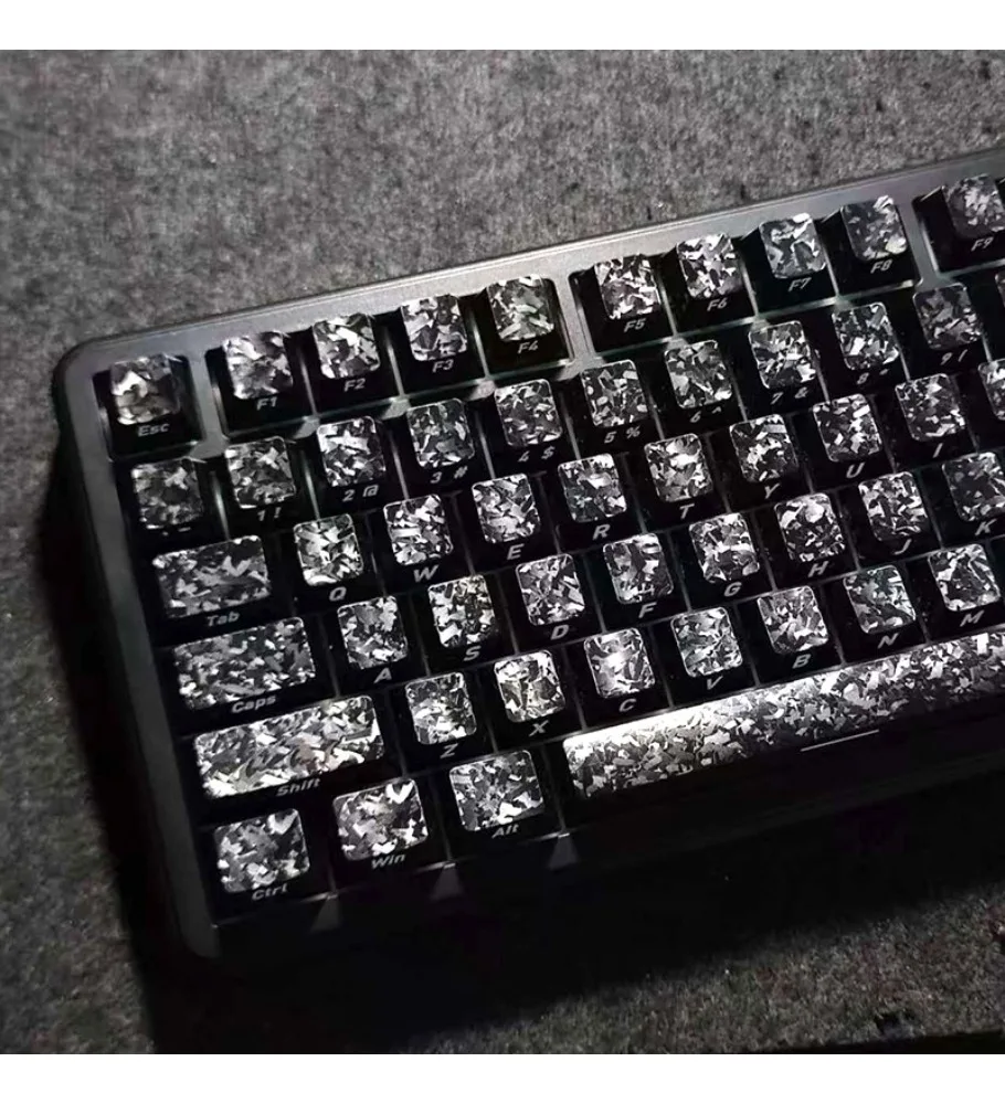 Black carbon fiber wooting personalized keycaps opaque custom fit Mai from ace68 keys 87 keys 108 keys