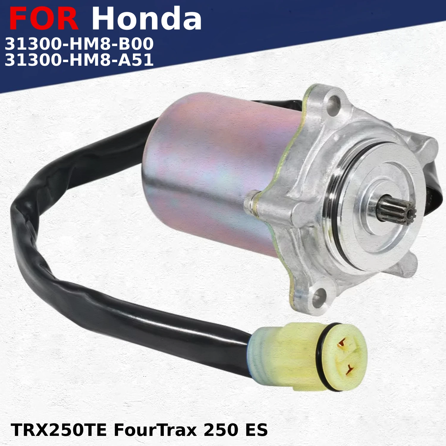 

For Honda TRX250TE FourTrax 250 ES 2002-2024 OEM:31300-HM8-B00 31300-HM8-A51 Motorcycle Electric Starter Motor Replace Parts