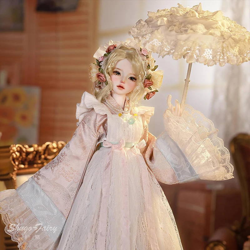 

Коллекционная шарнирная кукла BJD Dendro Authentic 1/4 из полимерной смолы, в элегантном кружевном платье, женская фигура в стиле Хань-вестерн, премиум-подарок