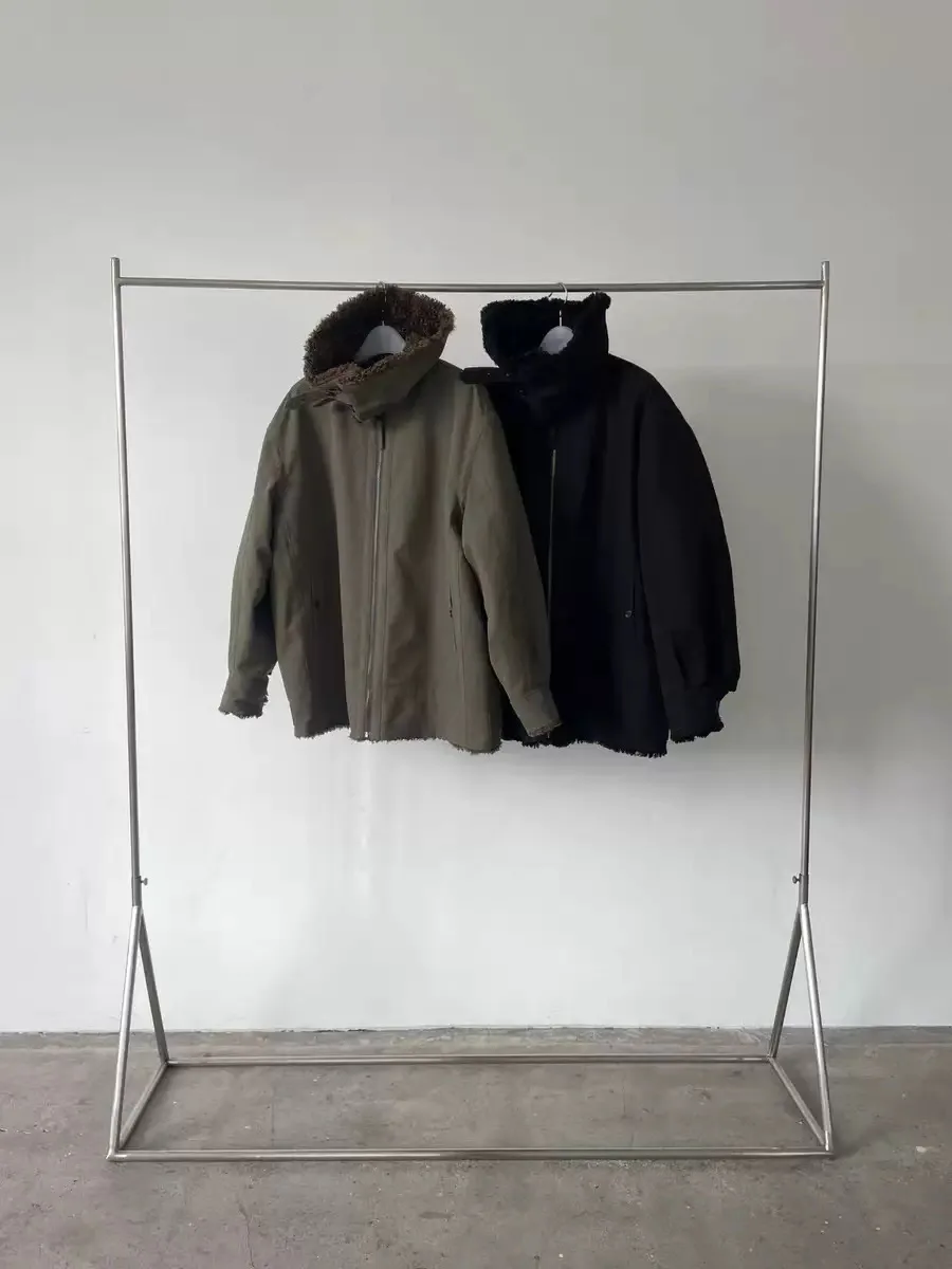 

Warm Furry Parka Coat with Large Collar Autumn Winter New Sle Women's Cotton Jaet Commute Sle Zipper Closure Long Sve