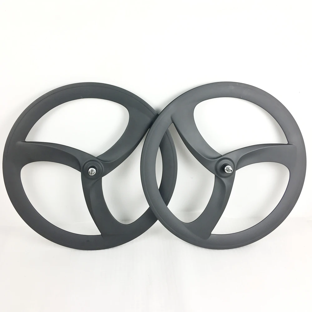 

700c Oem Carbon Tri-spoke Bicycle Rim Wheels for Road Time Trial Track Bike