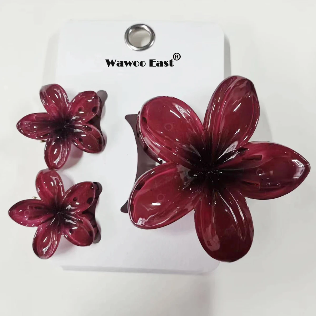 

3-piece set / set Flower hair clips Women's summer beach cute Hawaiian style 8CM*1 4CM*2 Female summer hair accessories