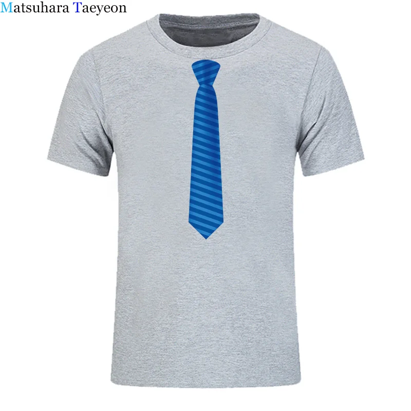 blue tie men tshirt brand Short Sleeve round collar printing fashion casual Men\'s t-shirt wear Tees Tops clothing