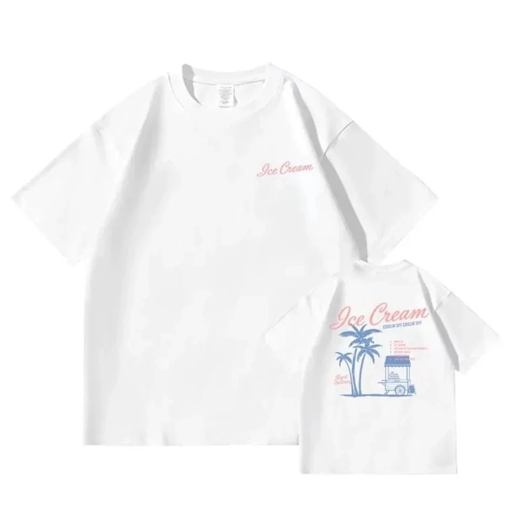 2026 Star Same T-shirt TOP PHOTO Printe TShirt Kpop Yeonjun/IceCream Shirt Pullovers Women Korean Style Summer Oversized Tshirt