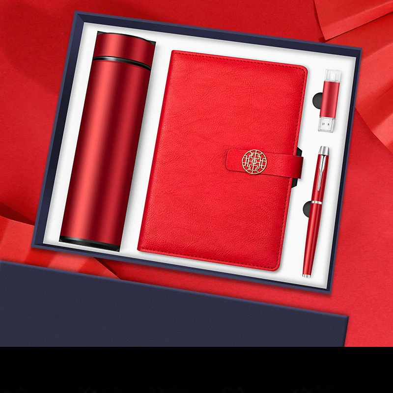 2025customized.Custom PU-Leder-Stil Notebook-Box Business Meeting Record Exhibitions Souvenir mit Custom