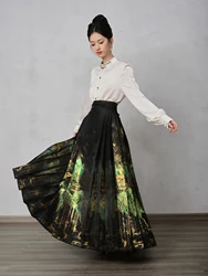 Lan Fenghua [Penglai Forget Fairy] Original Design Hanfu Ming Weaving Gold Horse Face Skirt Chinese Hanfu Skirt