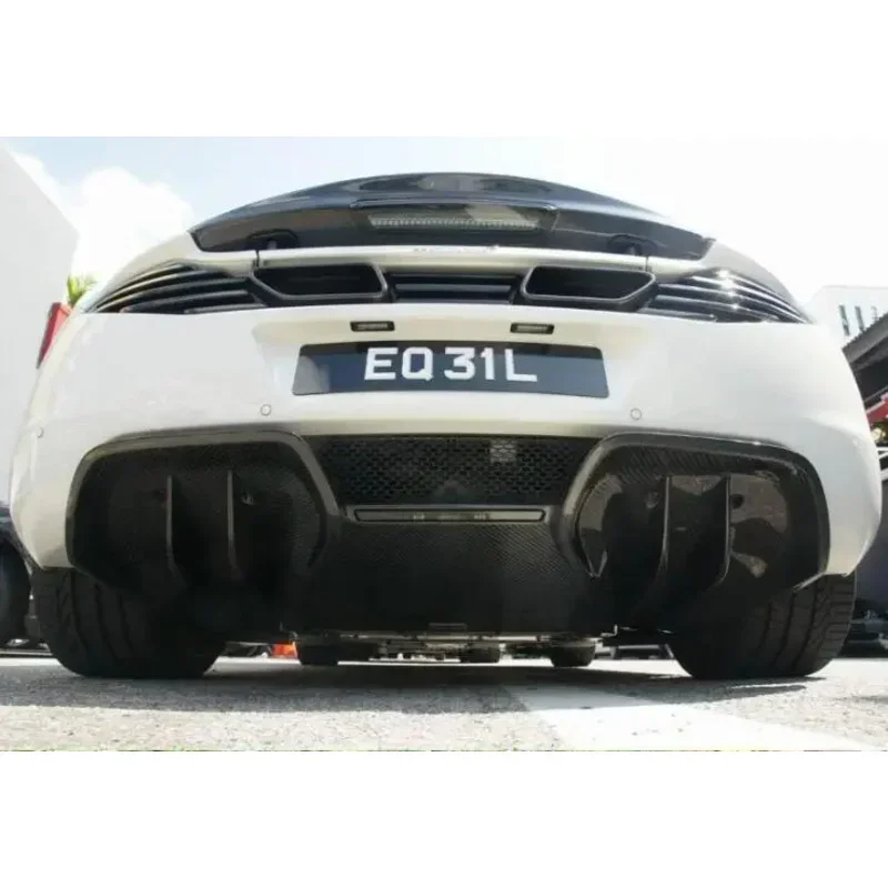 Real Carbon Fiber Rear Bumper Lip Diffuser Spoiler For Mclaren MP4-12C 625C 650S 2011 2012 2013 2014 2015 2016 2017