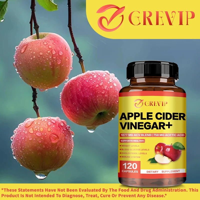 Apple Cider Vinegar Capsules - Appetite Suppressant, Healthy Cholesterol Levels, Promotes Cardiovascular & Digestive Health