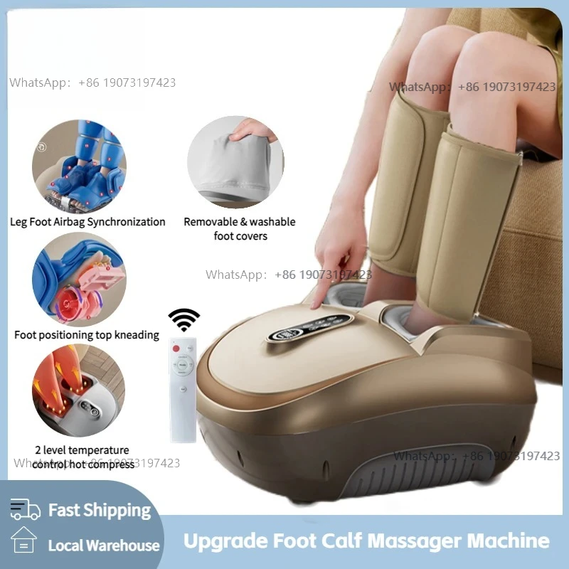 Electric Foot Massage Machine Kneading Roller 8D Airbag Compress Heating Shiatsu Multifunctional Foot Calf Massager Health Care