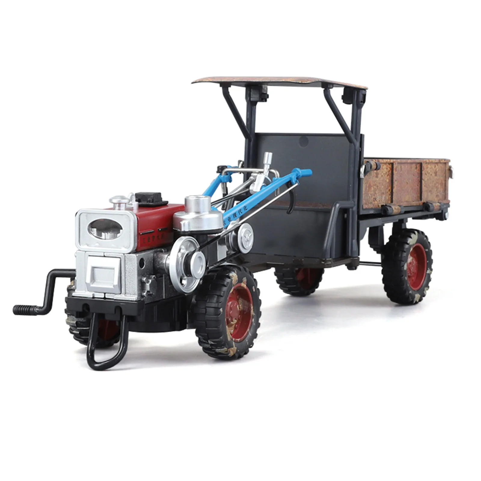 

1:24 Retro Hand-held Tractor Spray Version Alloy Model Classic Old Children's Toy Sound and Light Farmer Car Model