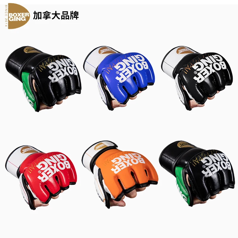 

ММА с половиной пальца для мужчин и женщин, тренировочные жестокие боевые боксерские перчатки для тайского бокса, саньда, бой, тайские перчатки для кикбоксинга ММА