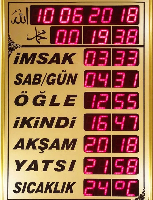 Vakitmatik Mosque Clock Digital imsakiye Controlled Digital Azan Prayer time for mosque