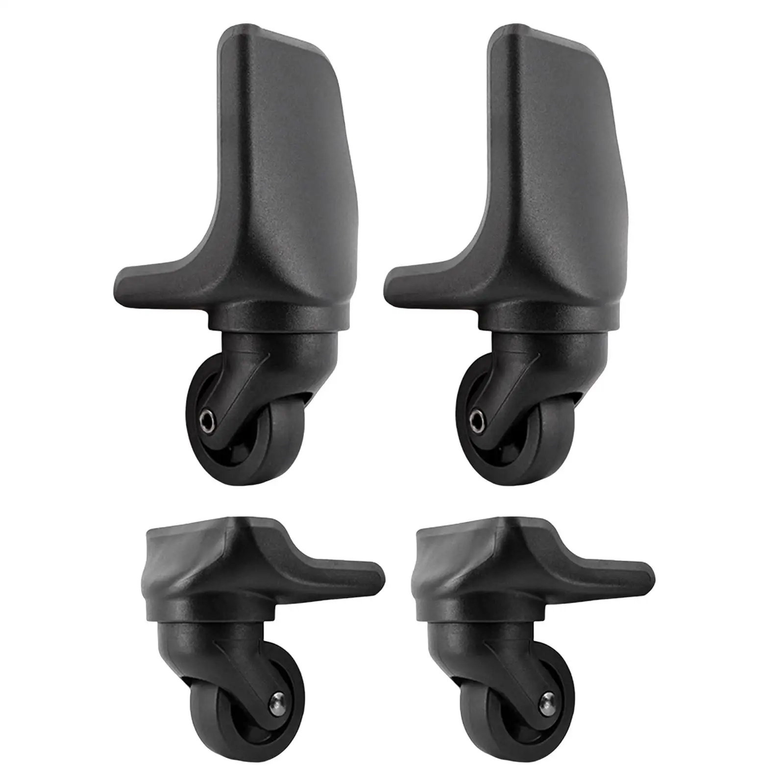 360 Rotation Replacement Luggage Wheels 4Pcs Load Bearing Double Row Roller Durable Luggage Mute Wheel for Luggage Box Black