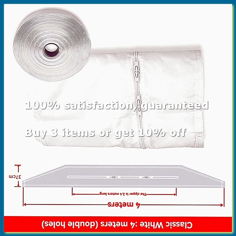 Portable AC Window Kit 4m No-Drill Casement Seal Cloth for Mobile Air Conditioner Exhaust Ventilation Attachment-A009